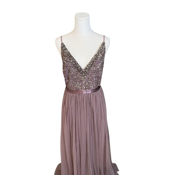 BHLDN - Avery Elegant Mauve Evening Gown Sz 10 - Picture 4 of 10